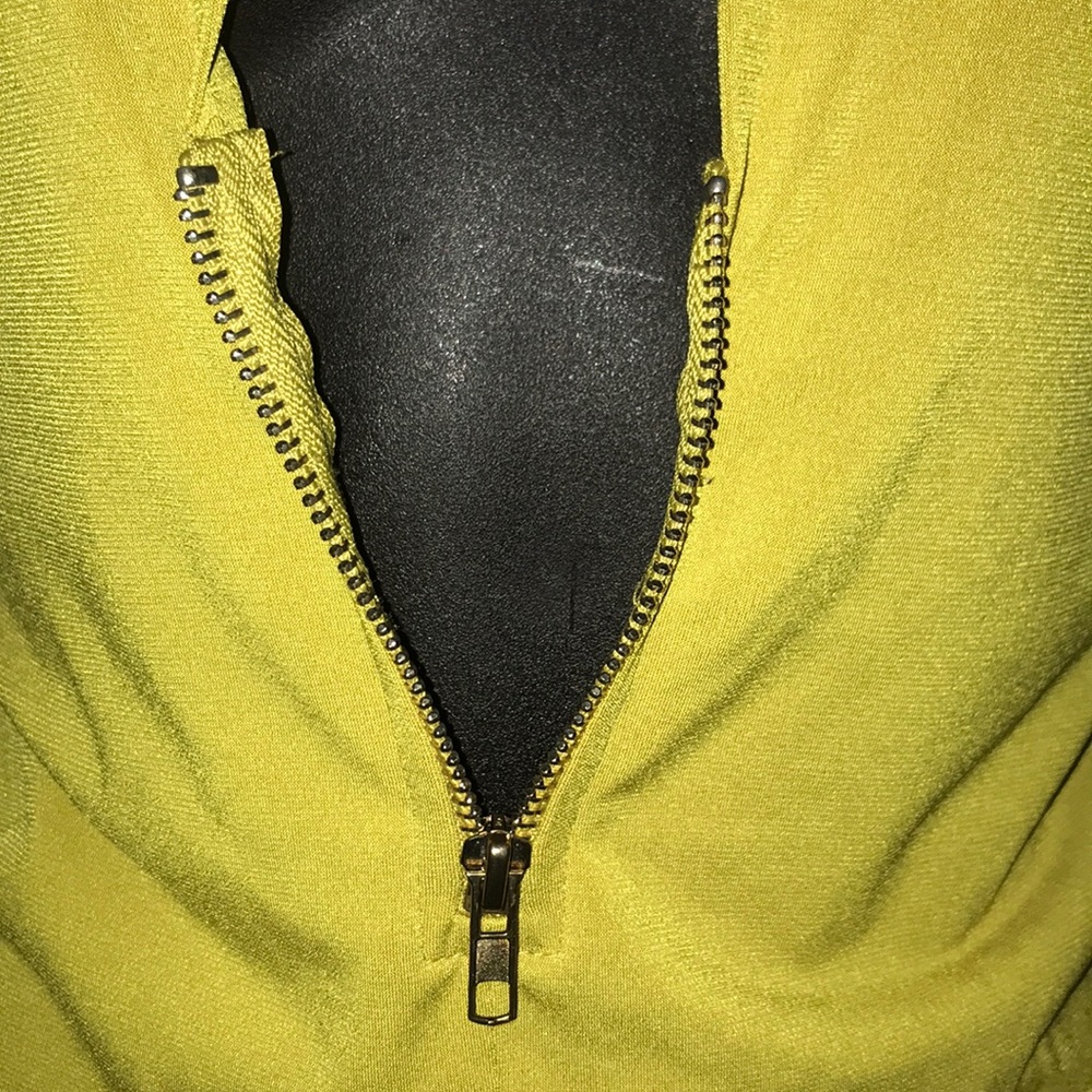 HAUTE MONDE Halter Zipper Plunge Thong Bodysuit - Picture 5 of 8